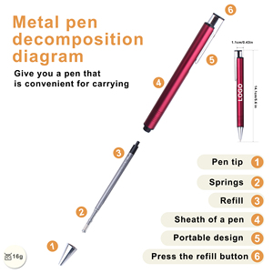 Customized Logo High Quality Luxury Press Metal Ballpoint Pen With Printed Advertising Writing 1.00 MM for Office <b>Stationery</b> - Product Image 2