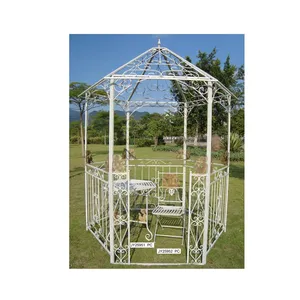 Kunden spezifische schmiede eiserne Outdoor-Pavillon-Pergola mit Proof Metal Arches Arbours für Garten verzierung