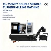 Centre d'usinage CNC à double broche LEYO CL-750MSY, axe Y, coupe lourde, haute rigidité, banc en fonte pour corps de vannes hydrauliques