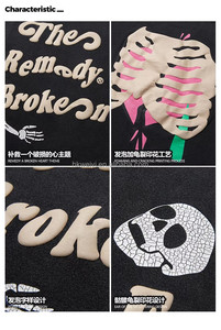 Manufacturers <b>Thick</b> Heavyweight <b>Fleece</b> Hoodie Custom Cotton Polyester Unisex Winter Foam Logo Graphic Hoodies for Men - Product Image 6