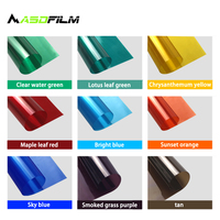 Film de confidentialité auto-adhésif bleu foncé, imperméable, couleur stable, teinte de verre, film décoratif pour bâtiment, 1 52x30M
