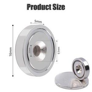 Aimants en néodyme à force de 25 lb avec trou fraisé et <span class=keywords><strong>capsule</strong></span> en acier, aimant en pot avec éléments en acier - Product Image 6