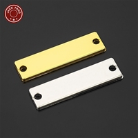 Étiquette métallique unie 3*0.8cm en alliage de zinc, personnalisable au laser avec logo et nom, étiquette vierge en métal pour vêtements, sacs et sacs à main