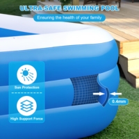 Grande piscine rectangulaire gonflable en PVC, piscine familiale épaissie pour jeux aquatiques en plein air