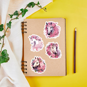 100 pezzo VSCO fiori estetici <span class=keywords><strong>cavalli</strong></span> adesivi Graffiti per frigorifero da parete in vinile rosa arte Pony adesivo - Product Image 6