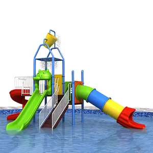 Big Water Park Playground LLDPE Galvanized Pipe Outdoor Playground Water Park For Kids
