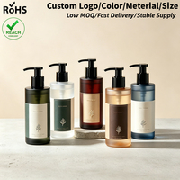 Bouteilles en plastique personnalisées de 400 ml, 500 ml, 800 ml, cylindriques, pour shampoing, lotion pour le corps, après-shampoing, soin de la peau, hydratant, gel douche, avec pompe