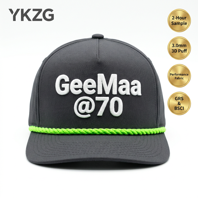 BSCI Premium Performance 5-panel Baseball Cap Custom 3D Puff Embroidery Laser Cut Ventilation Holes Ethnic Leaf Techwear Hat