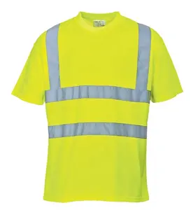 Reflective 100% Polyester fluorescent lime-yellow or orange T Shirt