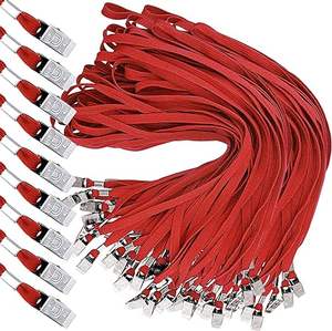 Vente en gros directe lanière plate et porte-carte avec clip longes de badge avec crochet pivotant pour l'école de bureau - Product Image 6