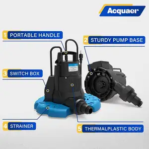 GIDROX 1/4 HP Automatic Swimming Pool Cover Pump Swimming Pool Sum Pump Submersible Pump Water Removal For Pool