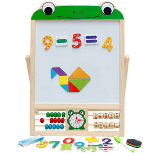 Kinder Holz-Tafel Magnetisches Zeichenbrett Tangram-Perlen Mathe-Brett Montessori Pädagogisches Kreatives Lernspielzeug für Kinder - Product Image 2