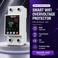 Protecteur de surtension et de sous-tension Tuya WiFi, compteur d'énergie intelligent monophasé, protection contre les surtensions, les sous-tensions, les surintensités et les fuites