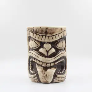 Cheap Tiki Mug For Sale Internet Celebrity Tiki-Mug Personality Grimace Tiki Face Hawaii Ceramic Mug Drop Shipping