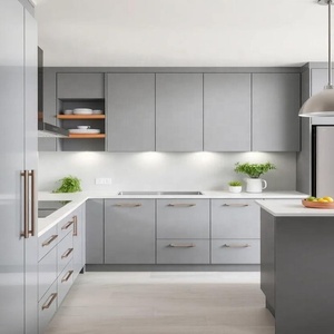 CBMmart Mesa de Isla de lujo moderna de gama alta Gabinetes de cocina de piedra sinterizada Tablero de melamina de almacenamiento de madera para apartamentos - Product Image 4