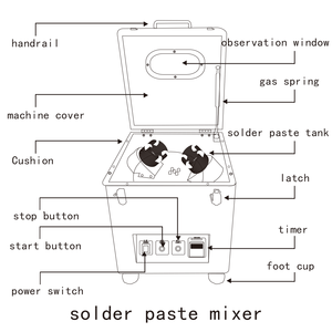 SMIDA自动印刷电路板机1千克高速行星混合器Sus304电机泵齿轮-低成本焊膏混合设备 - Product Image 4
