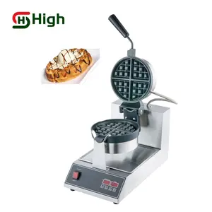 Aperatif makinesi dijital kontrol belçika döner Waffle yapışmaz pişirme tepsisi makine Lolly Waffle makinesi için restoran