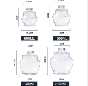 Bocal <span class=keywords><strong>en</strong></span> verre gaufré à rayures de 2000ml/650ml avec couvercle pour le stockage des <span class=keywords><strong>cornichons</strong></span> et des fruits secs, idéal pour les cadeaux, vente <span class=keywords><strong>en</strong></span> gros - Product Image 3