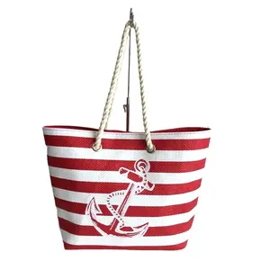 High quality affordable wholesale Online shopping beach bag paper woven fabric straw beach bag for women