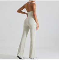 Nouveaux ensembles de yoga une pièce côtelés à la mode combinaisons de danse décontractées pantalons évasés body Slim Fit vêtements actifs