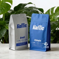 Sacs d'emballage personnalisés imprimés pour thé, café en grains, fond plat, à soufflet, avec fermeture éclair, pour chewing-gum et aliments pour animaux de compagnie, qualité alimentaire
