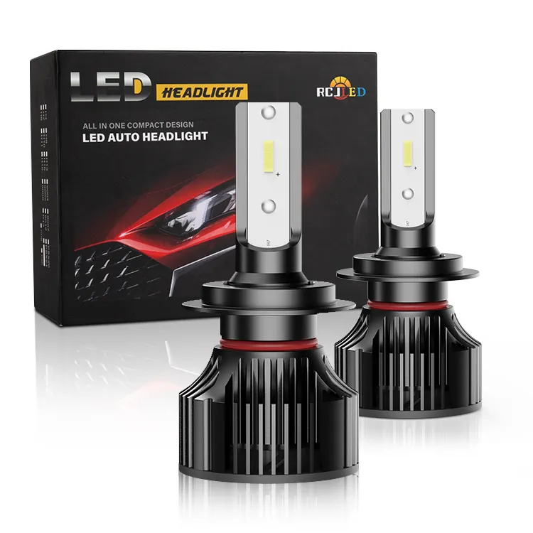 RCJ LED Headlights High Lumen Car LED Lights 6000K H1 H3 H4 H7 H11 9005 9006 9007 9012 F2 LED Headlight Bulbs Luces LED For Auto