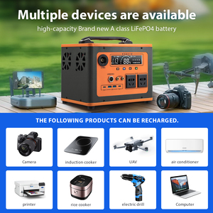 สถานีชาร์จพกพา 800W แบตเตอรี่ลิเธียมไอรอนฟอสเฟต ความจุขนาดใหญ่ เครื่องกำเนิดไฟฟ้าพลังงานแสงอาทิตย์สำหรับใช้งานกลางแจ้ง แหล่งจ่ายไฟฉุกเฉิน 500C - Product Image 4