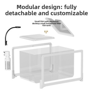 [Prêt à l'emploi] <span class=keywords><strong>Aquarium</strong></span> de bureau rectangulaire en PP pour poissons et tortues, petit aquascape, directement de l'usine - Product Image 4