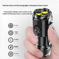Mini lampe torche à lumière forte à trois yeux, longue durée de vie de la batterie, multifonction, aimant, rechargeable, anti-explosion
