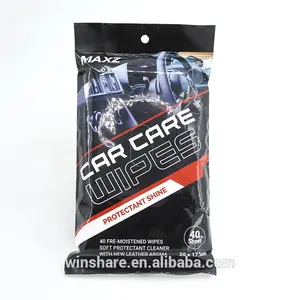 Factory supply Customized Logo Alcohol Free Car Care Polishing Wet wipes Dashboard Leather Car Cleaning Wipes