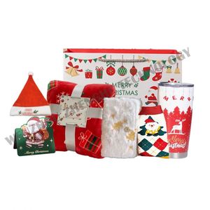 Caja de Regalo Navideña Corporativa Personalizada, Manta, Gorro, Tarjeta, Cuaderno, Taza, Juego de Regalo para Hombres y Mujeres - Product Image 1