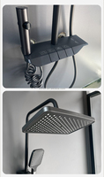 Ensemble de robinetterie de douche carrée murale moderne pour salle de bain, avec mitigeur de douche à effet pluie chaud et froid, style hôtel de luxe, fabriqué en Chine