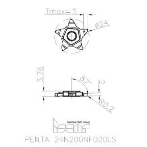Inserto Pentagonale ISCAR PENTA 24N-RS LS 5 per Taglio e Scanalatura di Precisione con 5 Punte - Product Image 4