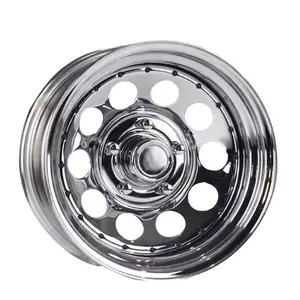 Yüksek kalite Custom Made krom dudak 14 inç spor jant 5x114.3 modüler çelik römork tekerlekleri