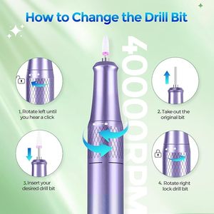 Professional 40000RPM <b>Nail</b> Drill Kit US 12 Drill Bits Plastic E-File Machine for Acrylic <b>Nails</b> <b>Nail</b> Gel Polish Removal Manicure - Product Image 3