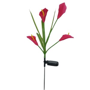 Lampe solaire Led Calla Lily pour jardin, lampe décorative extérieure étanche avec capteur de lumière pour cour et Patio - Product Image 4