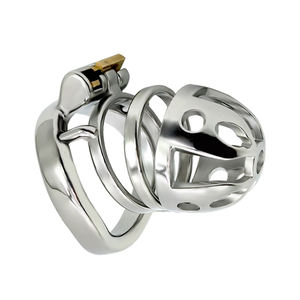 FRRK الكبار ألعاب معدنية مجوفة الذكور العفة قفل القضيب قفص الديك للرجال الجنس لعب - Product Image 2