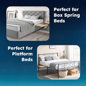 Retractable Bamboo Bedside <b>Shelf</b> – Stowy Bamboo Bedside <b>Organizer</b> for Box Springs Flat Base and Platform Beds – Bedside Caddy - Product Image 4