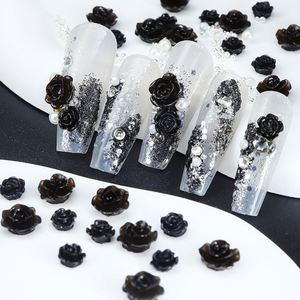50 Piezas/Bolsa de <span class=keywords><strong>Flores</strong></span> de Resina Negra <span class=keywords><strong>y</strong></span> Blanca de 6/8 mm con Cuentas Doradas <span class=keywords><strong>y</strong></span> Plateadas, Dijes para Uñas, Decoración de Uñas 3D con <span class=keywords><strong>Mariposas</strong></span> - Product Image 1