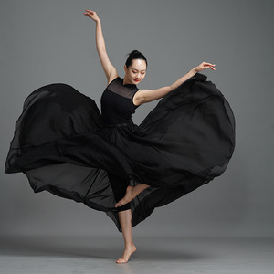 Falda Larga de Chifón para Danza del Vientre y Ballet, con Giro de 360/540/720 Grados, Estilo Gitano, para Práctica de Danza, Surtido de Faldas de Baile - Product Image 5