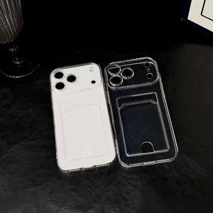 Étui de téléphone transparent anti-chute à quatre coins en TPU+PC avec porte-cartes électroplaqué pour Oppo Vivo - Product Image 4