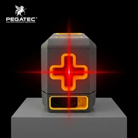 Niveau laser PEGATEC, outil de nivellement de carreaux, machine de décoration verte et rouge, outil industriel, niveau laser 2 lignes