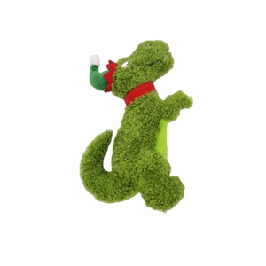 Juguete de perro chirriante de dinosaurio navideño de alta calidad, juguete de peluche ecológico - Product Image 5