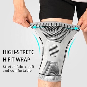 Thoải mái mềm vải chạy bảo vệ đầu gối hỗ trợ đầu gối Brace miếng đệm Silicone với Side ổn định - Product Image 5