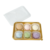 Boîte à pâtisserie en plastique divisée jetable, écologique, recyclable, PET, 6/9 emplacements, pour pâtisseries, bonbons, biscuits, macarons, avec couvercle transparent