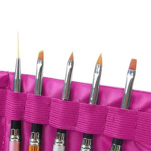 Sac de rangement pour pinceaux à ongles personnalisé en usine BSCI, organiseur de stylos cosmétiques, sac de maquillage rose pour manucure - Product Image 5