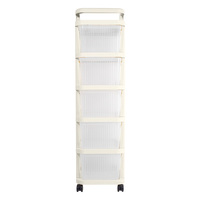 Étagère de rangement mobile à 5 niveaux pour snacks, en plastique, multi-étages, du sol au plafond, pour chambre et salon