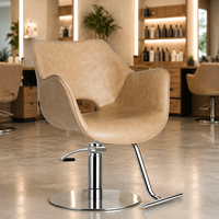 Nouveau modèle de fauteuils de coiffure haut de gamme, couleur beige luxueuse, fauteuil de salon tendance, fauteuil de coupe de cheveux hydraulique pour salon de coiffure
