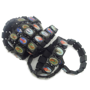 Braccialetti Elastici Religiosi con Blocchi di Legno Quadrati, Smaltati Colorati, 12 Immagini, Cattolici Cristiani, Santa Maria, Gesù, <span class=keywords><strong>Rosario</strong></span> - Product Image 3