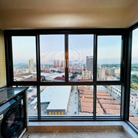 Ventana Abatible de Aluminio con Revestimiento de PVDF, Resistente a la Decoloración, Garantía de 20 Años para Ambientes Hostiles